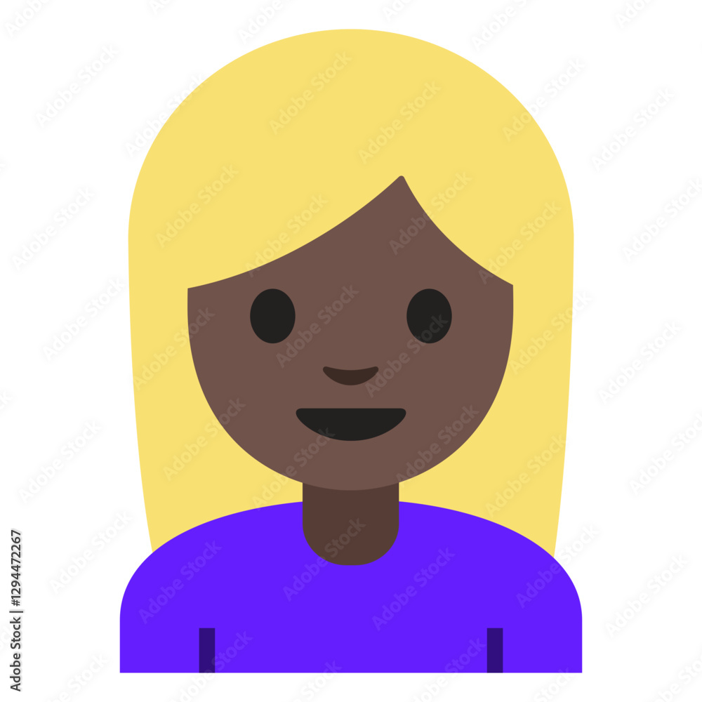 Friendly Black Female Person Clipart Illustration | Dark Skin, Blonde Hair, Smiling Character Isolated on White Background Friendly Black Female Person Clipart Illustration | Dark Skin, Blonde Hair, Smiling Character Isolated on White Background