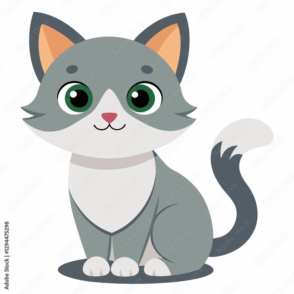 Fototapeta premium A cute Cate illustration on white background