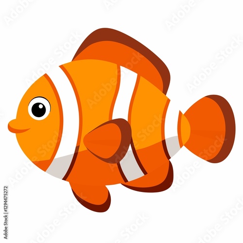 funny cartoon fish  illustration on white background