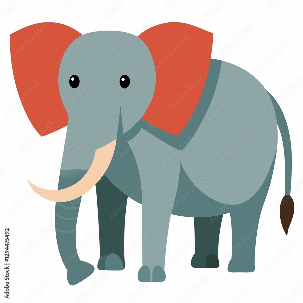 Fototapeta premium funny elephant cartoon illustration on white background