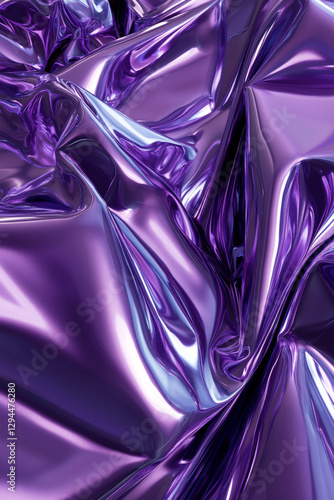Futuristic metallic violet chrome texture with glossy reflections