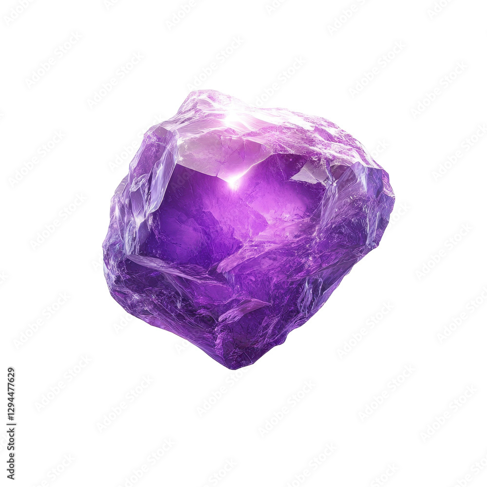 Glowing Purple Gemstone Floating in the Air Over a Dark Background. Fantasy art and game design. Glowing Purple Gemstone Floating in the Air Over a Dark Background. Fantasy art and game design.