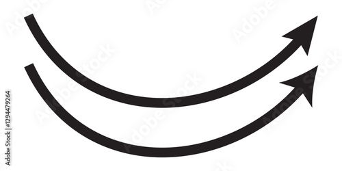 wavy curved Long arrow icon. long line arrow vector. flat style Arrow symbol. arrow on a white background. vector illustration.