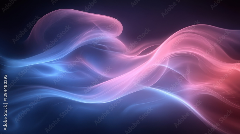 Obraz premium Ethereal abstract background with flowing colored lines in blue and pink hues