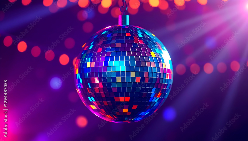 Abstract disco ball_Background with lights.