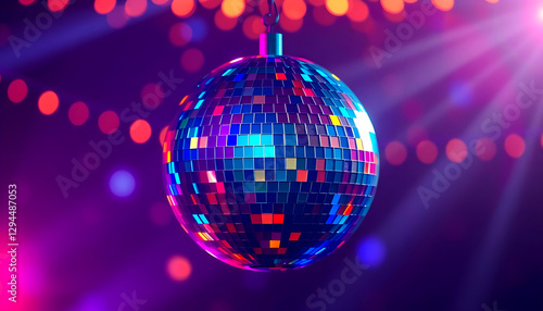 Obraz na płótnie Abstract disco ball_Background with lights. w salonie