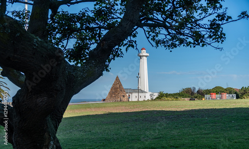 South Africa. Port Elizabeth Gqeberha. Donkin memorial and lighthouse at Donkin Reserve