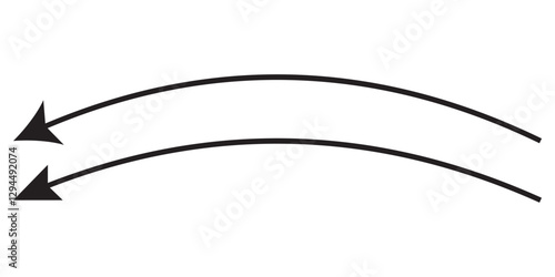wavy curved Long arrow icon. long line arrow vector. flat style Arrow symbol. vector icon of a thin long arrow. Black arrows vector illustration. black long arrow. Long curve arrow icon vector 