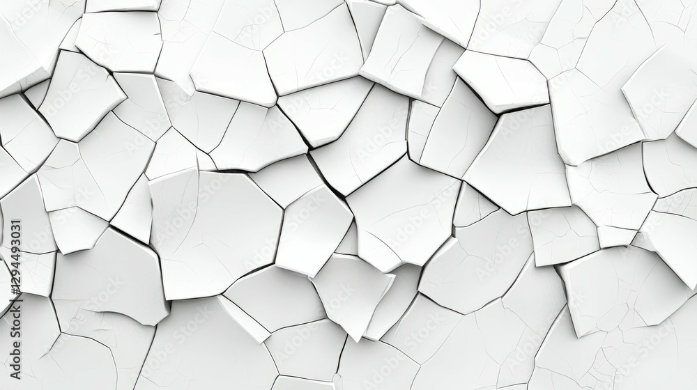 Cracked Surface Texture in Bright White with Distinct Patterns Cracked Surface Texture in Bright White with Distinct Patterns