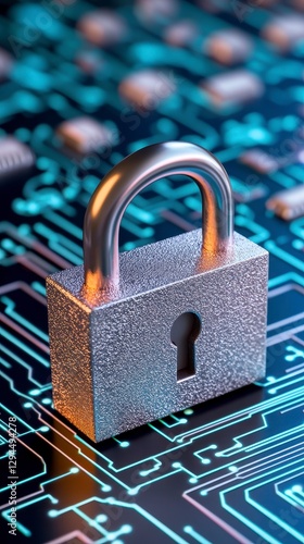 Wallpaper Mural Digital padlock on a circuit board representing cybersecurity and data protection technology Torontodigital.ca