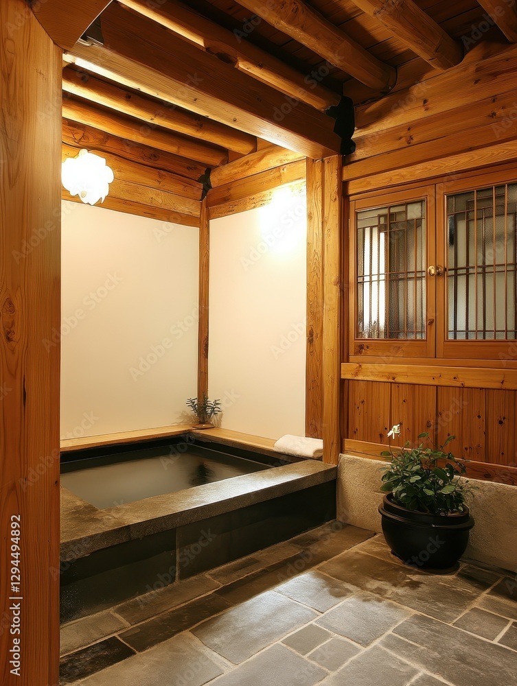 Fototapeta premium Wooden room is a traditional interior design style of Japan