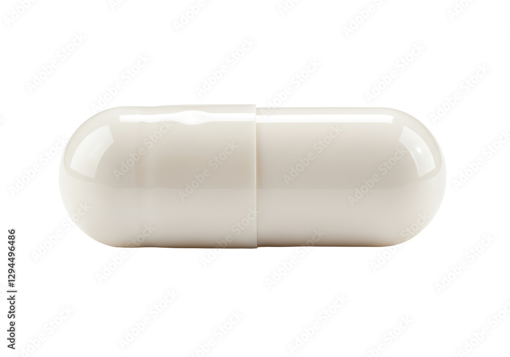 Isolated Close-up of a White Capsule Pill Isolated Close-up of a White Capsule Pill