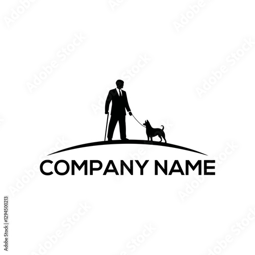 Man and dog logo