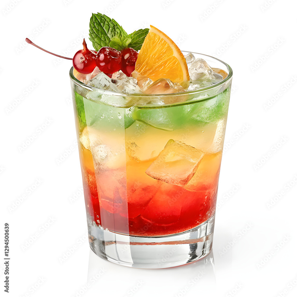 cocktail with ice and lime cocktail with ice and lime