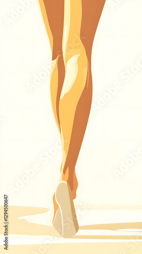 White background, light yellow color scheme, skin tone

