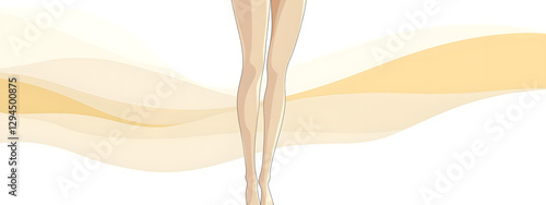 White background, light yellow color scheme, skin tone
