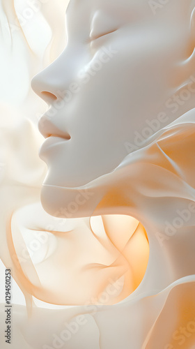 White background, light yellow color scheme, skin tone
