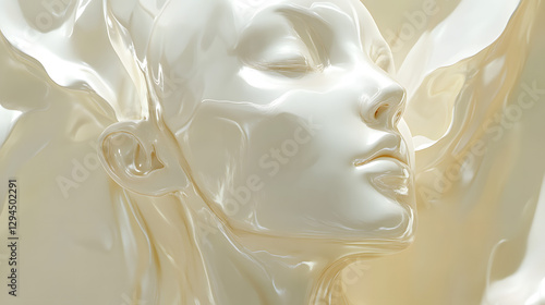 White background, light yellow color scheme, skin tone
