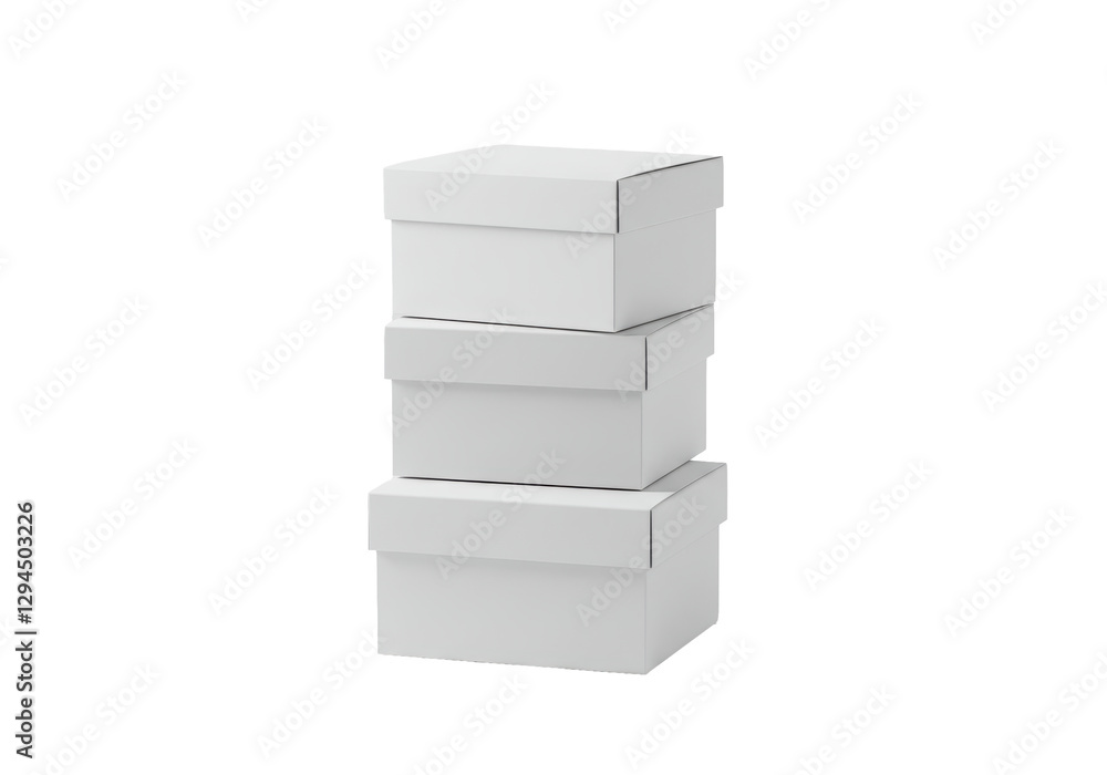 Obraz premium Isolated Stack of White Cardboard Boxes, Minimalist and Simple
