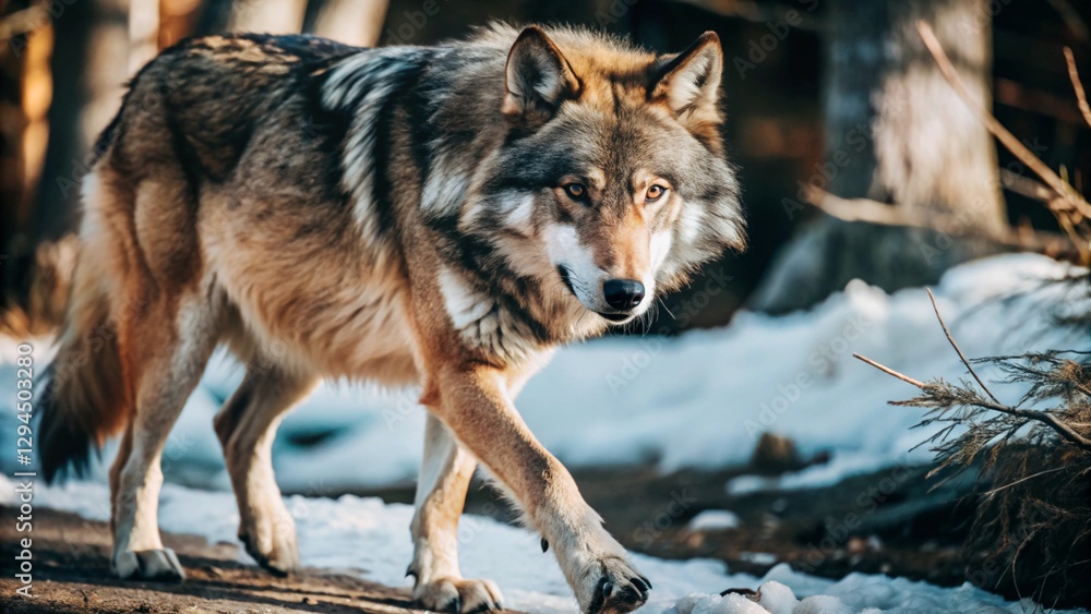 Obraz premium gray wolf canis lupus