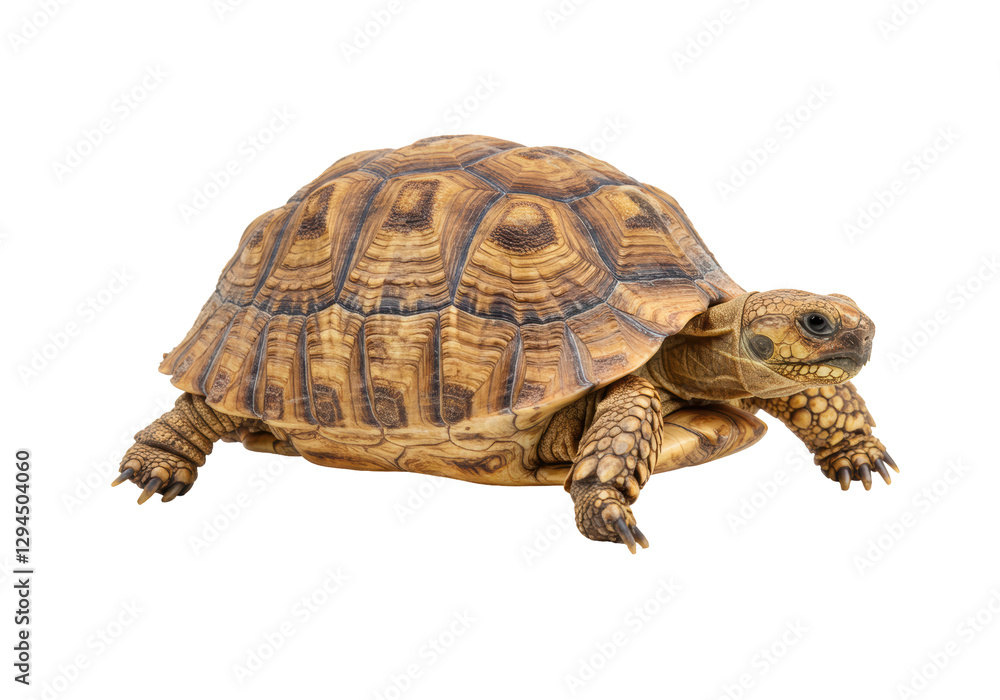 Obraz premium Isolated African Spurred Tortoise, Side View