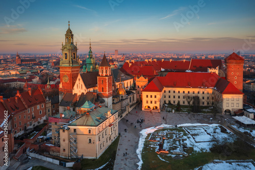 Wallpaper Mural The Royal Wawel Castle in Krakow at winter sunset, Poland Torontodigital.ca