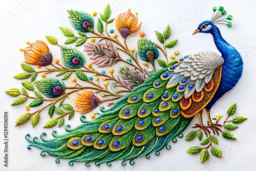 peacock with feathers out