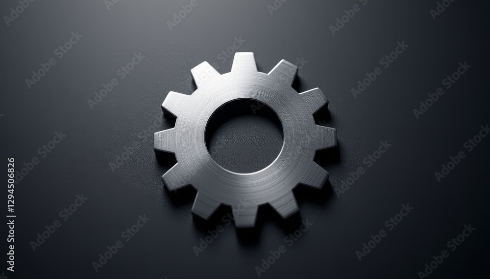 Steel gear with smooth finish on a dark background Steel gear with smooth finish on a dark background