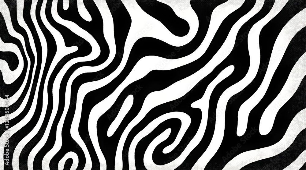 Black and White Abstract Zebra Stripes Pattern - High-Contrast Design Black and White Abstract Zebra Stripes Pattern - High-Contrast Design