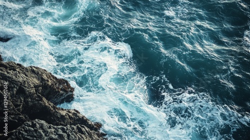 Crashing waves meet rugged cliffs, merging raw power and solid earth in a profound display of nature's strength.