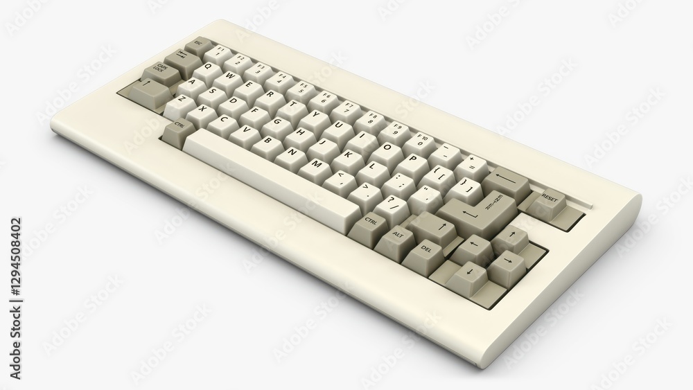 Illustration 3D Old QWERTY Keyboard Illustration 3D Old QWERTY Keyboard