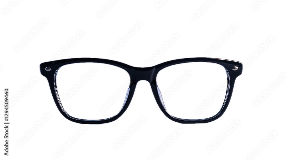 Fototapeta premium Stylish black eyeglasses displayed on product photography studio environment front view modern design