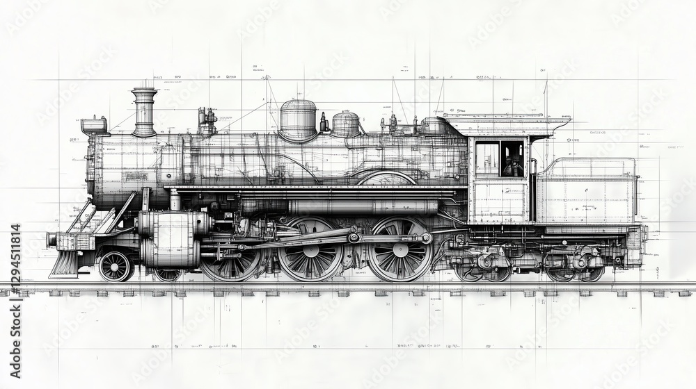 Obraz premium Black and White Engineering Illustration