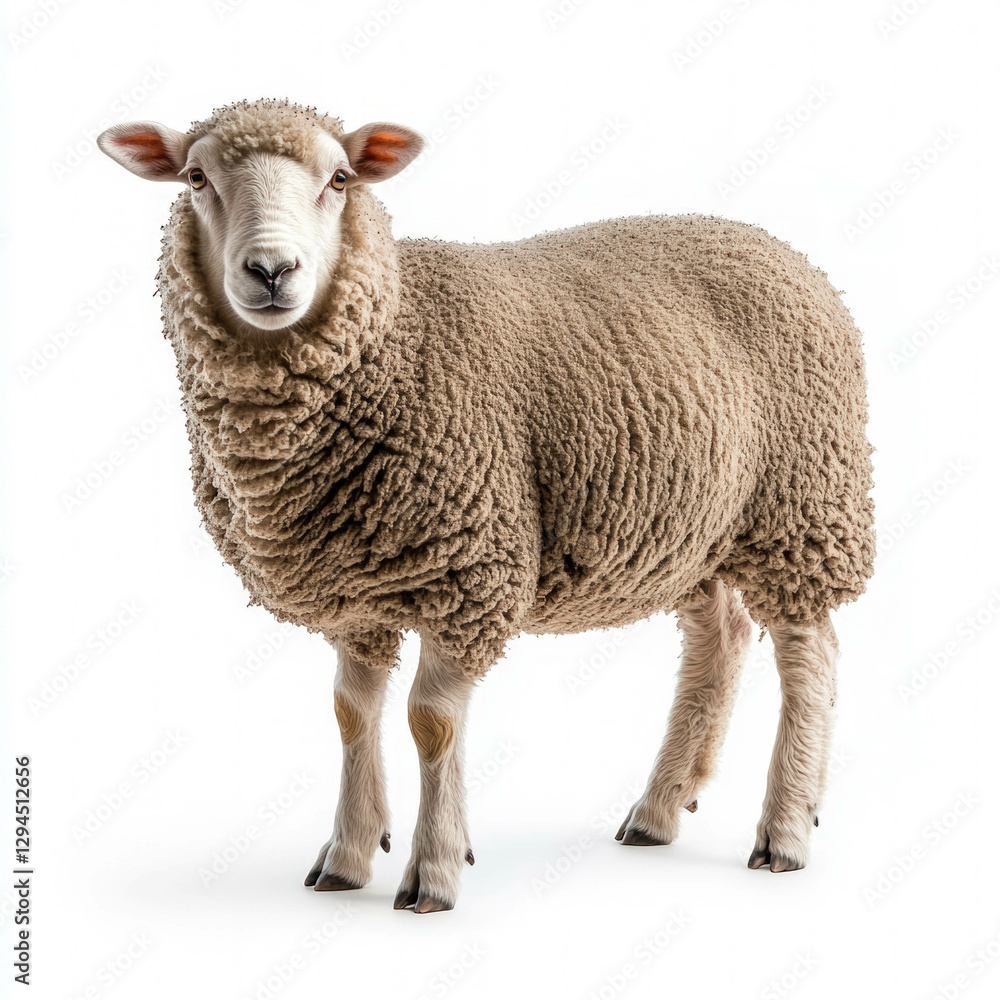 Fototapeta premium Sheep Isolated On White