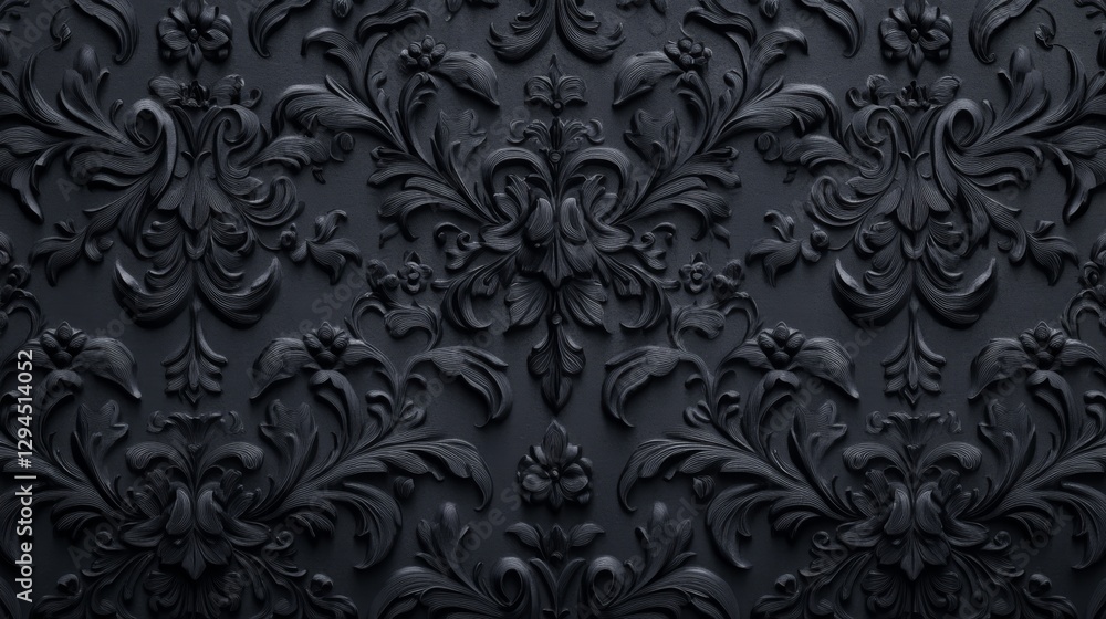 Beautiful black and white damask pattern. It has intricate floral designs. This elegant wallpaper texture is perfect for home decor, fabric design, and graphic backgrounds. Beautiful black and white damask pattern. It has intricate floral designs. This elegant wallpaper texture is perfect for home decor, fabric design, and graphic backgrounds.