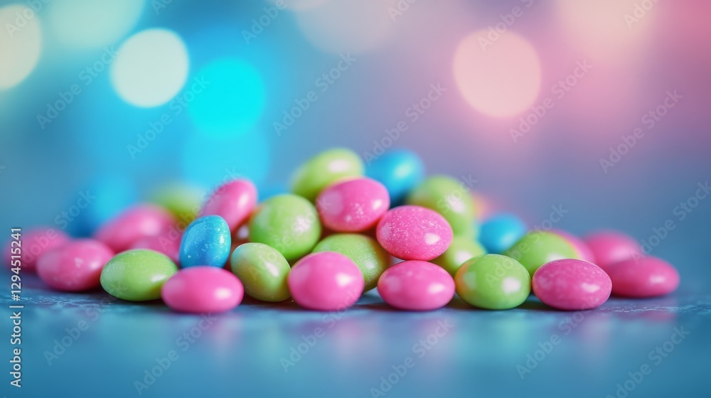 A vivid pile of colorful candies shines against a dreamy bokeh backdrop, evoking feelings of nostalgia and sweetness. A vivid pile of colorful candies shines against a dreamy bokeh backdrop, evoking feelings of nostalgia and sweetness.