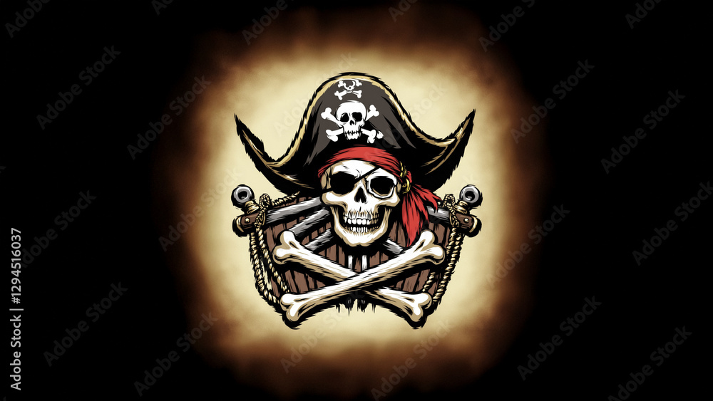 Fototapeta premium pirate skull and crossbones