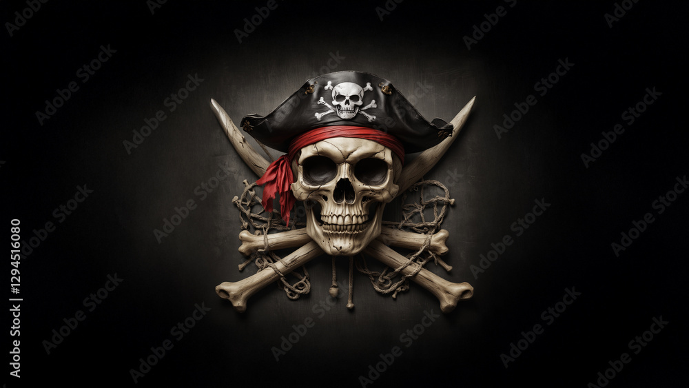 Fototapeta premium pirate skull and crossbones