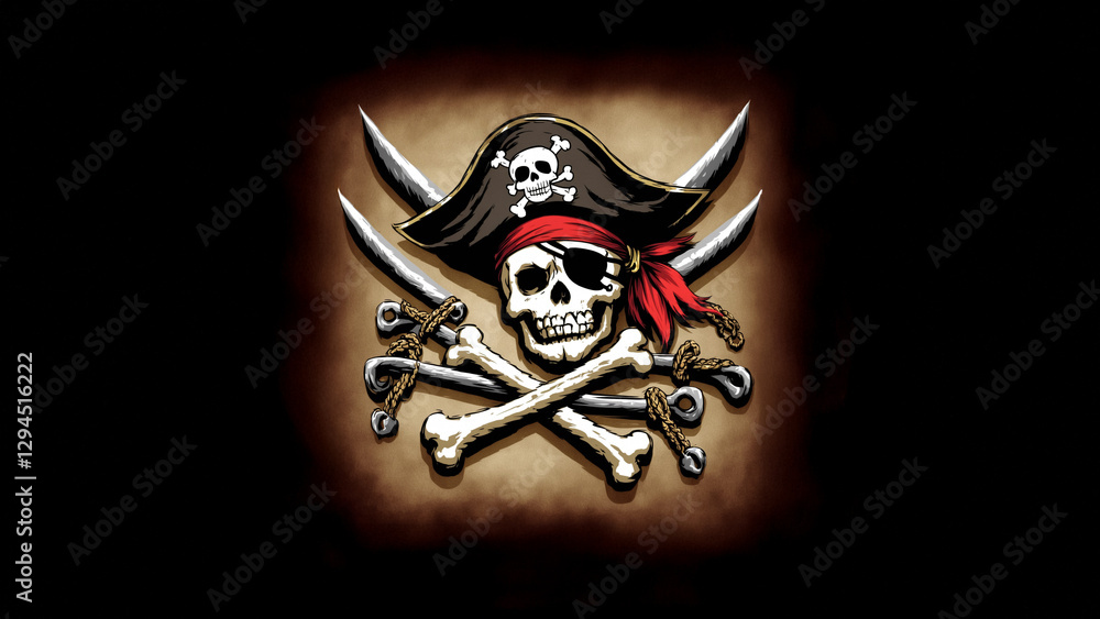 Fototapeta premium pirate skull and crossbones