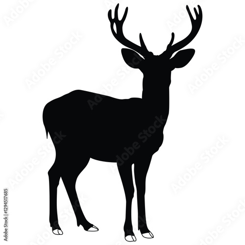   quite Dear silhouette vector illustration black and white