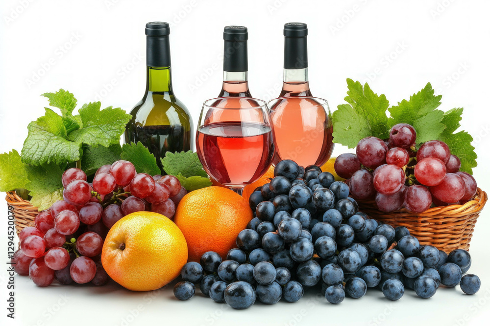 Fototapeta premium Wine On A White Background