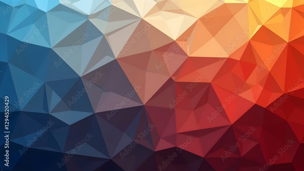 Fototapeta premium Origami Banner with Shattered Polygonal Layers and Bold Message Space