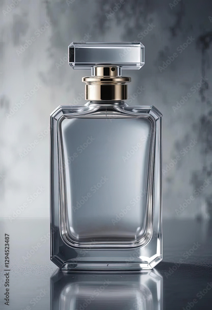 Mockup of fragrance perfume bottle mockup isolated on nature soft background Mockup of fragrance perfume bottle mockup isolated on nature soft background
