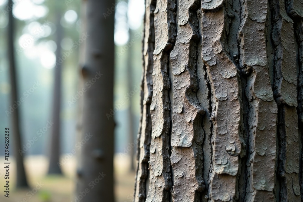 Fototapeta premium Detailed Close-up of Tree Bark Texture in a Forest Setting