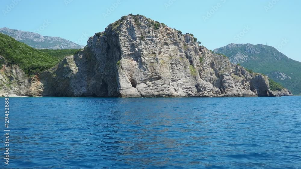 Vasilina Pecina cave, beach Tri Kralja Three kings, beach Kraljicina King beach Bar Montenegro. Hills, inaccessible rocks. Flysch, marine sedimentary rocks, lithological layers. Adriatic Mediterranean Vasilina Pecina cave, beach Tri Kralja Three kings, beach Kraljicina King beach Bar Montenegro. Hills, inaccessible rocks. Flysch, marine sedimentary rocks, lithological layers. Adriatic Mediterranean