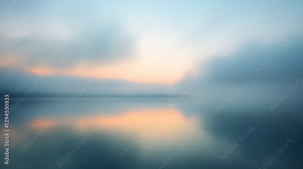 A serene, misty lake at dawn reflects the pastel sky, creating a peaceful, dream-like atmosphere with calm waters and a distant horizon. A serene, misty lake at dawn reflects the pastel sky, creating a peaceful, dream-like atmosphere with calm waters and a distant horizon.