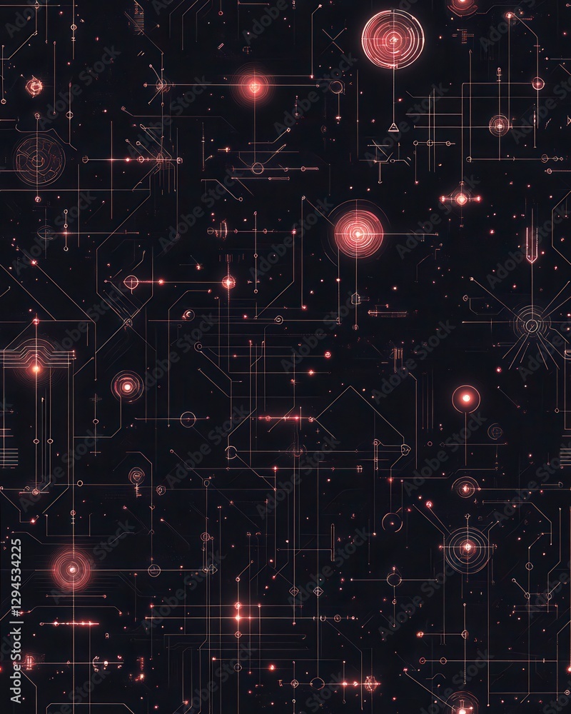 Glowing Pink Cosmic Particles and Lines Abstract Background Glowing Pink Cosmic Particles and Lines Abstract Background