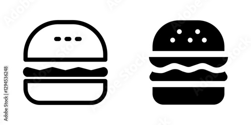 "Burger Icon Vector Design Symbol Set for Fast Food and Gourmet Meals"