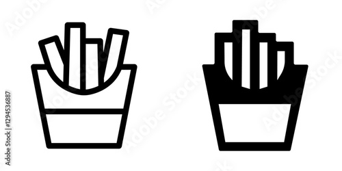 "French Fries Icon Vector Design Symbol Set for Fast Food and Snacks"