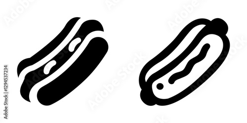 Delicious Hot Dog Icon Set – Vector Design Symbols